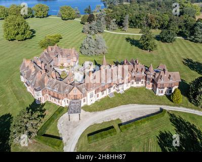 france, Seine-et-Marne, Gretz-Armainvilliers, le château de style normand Banque D'Images