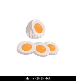 Illustration vectorielle d'un œuf bouilli sur fond blanc eps Illustration de Vecteur