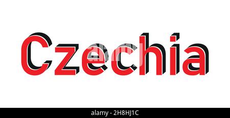 Texte 3d Czechia avec illustration du vecteur d'ombre Illustration de Vecteur