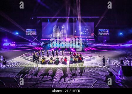 France, Morbihan (56), Lorient, le Festival Interceltique de Lorient (fil), Festival de musiques celtiques, nuit Interceltique aux couleurs du pays de Galles Banque D'Images