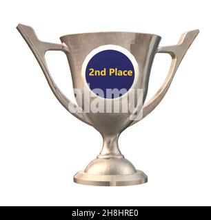 2e place second Runner Up Silver Cup Trophée Illustration de Vecteur
