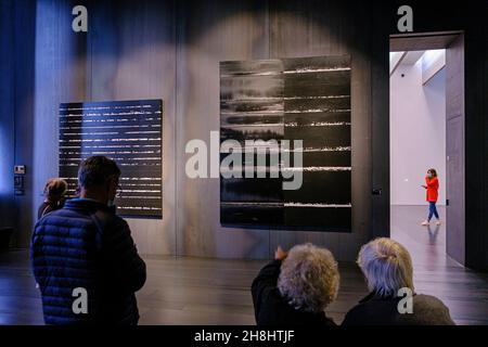 France, Aveyron, Rodez, Musée Soulages, Musée d'art moderne,Abrite les peintures de l'artiste français Pierre Soulages Banque D'Images