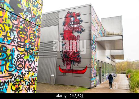 Depuis 2019, le centre commercial du Clos du Chêne de Marne-la-Vallée est devenu le plus grand musée d'art de rue en plein air, près de Paris.Un système à grande échelle a été mis en place pour accueillir en permanence le travail d'une vingtaine d'artistes de différents styles de renommée internationale.39 emplacements sont répartis sur l'ensemble du site pour créer une route réelle Street-Art sans modifier la signalisation des panneaux.30 novembre 2021.Photo de Denis Prezat/avenir photos/ABACAPRESS.COM Banque D'Images