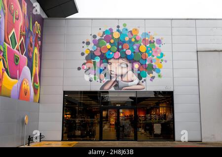 Depuis 2019, le centre commercial du Clos du Chêne de Marne-la-Vallée est devenu le plus grand musée d'art de rue en plein air, près de Paris.Un système à grande échelle a été mis en place pour accueillir en permanence le travail d'une vingtaine d'artistes de différents styles de renommée internationale.39 emplacements sont répartis sur l'ensemble du site pour créer une route réelle Street-Art sans modifier la signalisation des panneaux.30 novembre 2021.Photo de Denis Prezat/avenir photos/ABACAPRESS.COM Banque D'Images