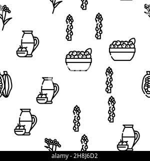 Superfood Natural et Vitamin Vector Seamless Pattern Illustration de Vecteur