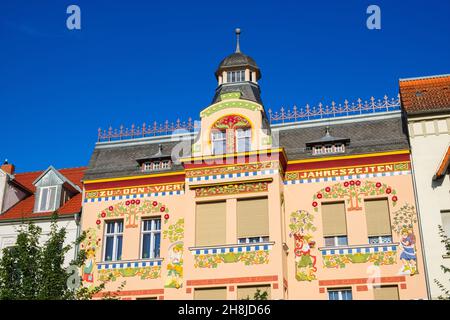 Maison de 4 saisons Wittenberge, Brandebourg, Allemagne Banque D'Images