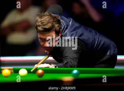 Ricky Walden lors de son match contre Anthony Hamilton le huitième jour du Championnat du Royaume-Uni de Cazoo au Barbican de York.Date de la photo: Mardi 30 novembre 2021. Banque D'Images