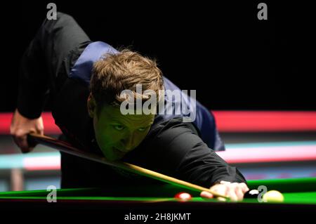 Ricky Walden lors de son match contre Anthony Hamilton le huitième jour du Championnat du Royaume-Uni de Cazoo au Barbican de York.Date de la photo: Mardi 30 novembre 2021. Banque D'Images