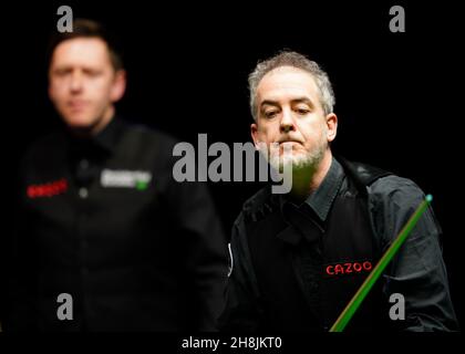 Anthony Hamilton lors de son match contre Ricky Walden le huitième jour du Championnat du Royaume-Uni de Cazoo au Barbican de York.Date de la photo: Mardi 30 novembre 2021. Banque D'Images