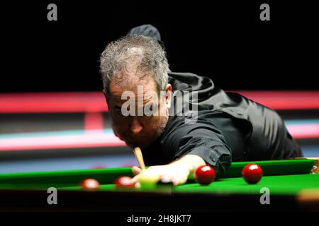 Anthony Hamilton lors de son match contre Ricky Walden le huitième jour du Championnat du Royaume-Uni de Cazoo au Barbican de York.Date de la photo: Mardi 30 novembre 2021. Banque D'Images