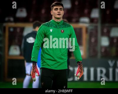 Reggio Calabria, Italie.30 novembre 2021.Tommaso Aglietti Reggina portrait pendant Reggina 1914 vs Ascoli Calcio, football italien Serie B match à Reggio Calabria, Italie, novembre 30 2021 crédit: Agence de photo indépendante/Alamy Live News Banque D'Images