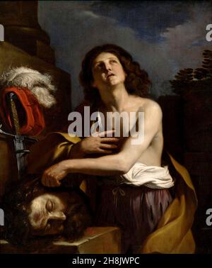 David avec le chef de Goliath, 1650 par Guercino Banque D'Images