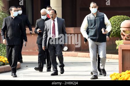 New Delhi, Inde.30 novembre 2021.NEW DELHI, INDE - NOVEMBRE 30 : Ajit Doval, conseiller à la sécurité nationale, au Parlement le 30 novembre 2021 à New Delhi, Inde.(Photo par Arvind Yadav/Hindustan Times/Sipa USA) crédit: SIPA USA/Alay Live News Banque D'Images