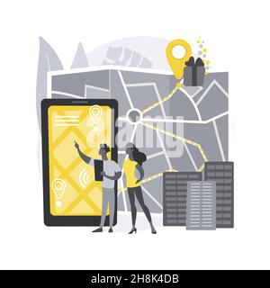 Illustration vectorielle de concept abstrait de quête urbaine interactive. Illustration de Vecteur