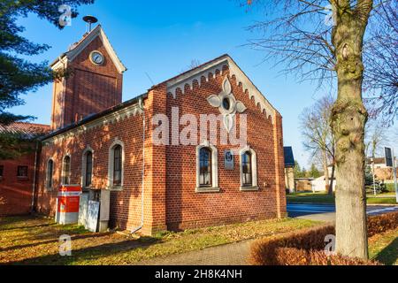 Caserne de pompiers Schönwalde, Wandlitz, Brandebourg, Allemagne Banque D'Images