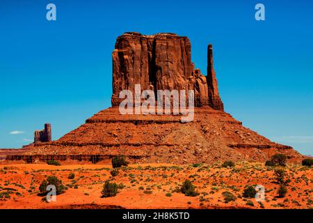 West Mitten Butte, Monument Valley, plateau du Colorado, Arizona-Utah Banque D'Images