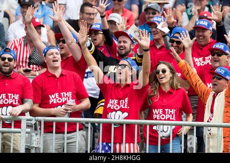 Les fans des États-Unis au cours de la deuxième manche de la coupe des présidents crédit: Speed Media/Alay Live News Banque D'Images