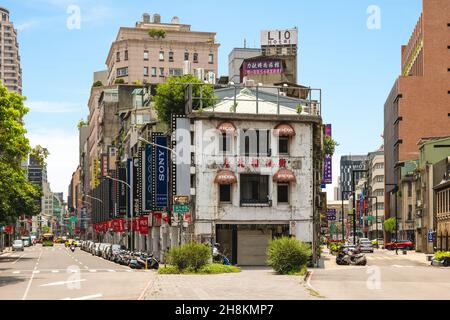 29 juillet 2021 : Taipei Camera Street, alias Beimen Shopping Area de Camera Stores, avec le plus dense ensemble d'équipements de photographie près de l'intersection Banque D'Images