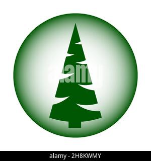 arbre de noël vert dans un vecteur d'abstraction de cercle Illustration de Vecteur