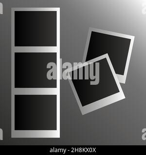 Papier photo Frame, icône vectorielle sur fond gris Illustration de Vecteur