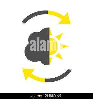 Icône météo pour le désordre bipolaire conception plate.Vecteur Illustration de Vecteur