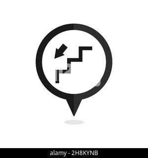 escaliers - vecteur de pointeur de carte Illustration de Vecteur