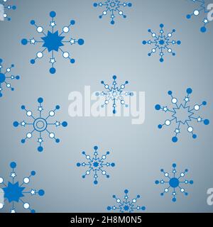 Flocons de neige, motif sans coutures.Neige tombant sur fond bleu Illustration de Vecteur