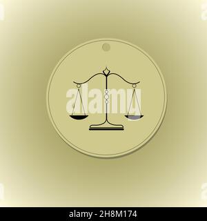 Balances vintage, un signe de justice.Vecteur. Illustration de Vecteur