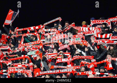 Monza Supporters lors de l'AC Monza vs Cosenza Calcio, match de football italien série B à Monza (MB), Italie, novembre 30 2021 Banque D'Images