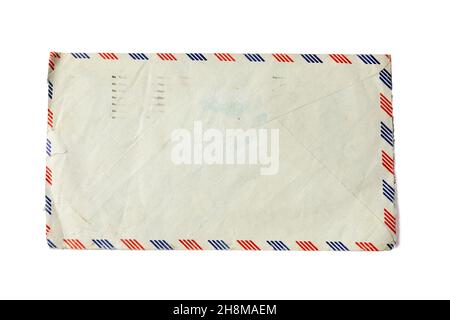 Ancienne enveloppe isolée sur blanc Banque D'Images
