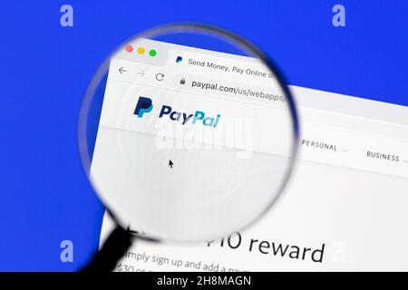 Ostersund, Suède - 18 août 2021 site Web Paypals.PayPal Holdings, Inc. Est une société américaine exploitant un système de paiement en ligne. Banque D'Images