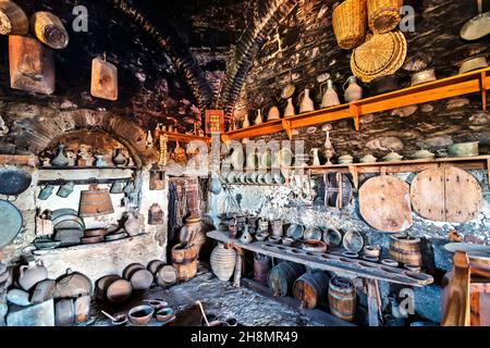 L'ancienne maison de cuisine du monastère Megalo Meteoro, Meteora, Trikala, Thessalie, Grèce. Banque D'Images