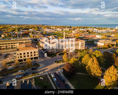 Photo aérienne du palais de justice de Kenosha Wisconsin, États-Unis Banque D'Images