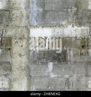 Texture mur de brique gris avec ciment, avec haut niveau de détail, arrière-plan de haute qualité Banque D'Images