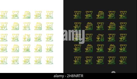 Icônes de gradient de type engrais définies pour le mode foncé et le mode clair Illustration de Vecteur