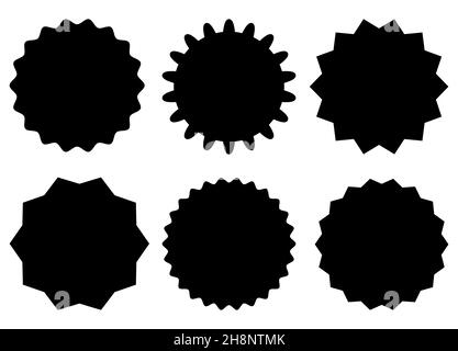 Ensemble d'autocollants avec une image de formation d'étoiles ou de rayons du soleil.Étiquettes et autocollants vintage.Éléments de conception.Illustration vectorielle. Illustration de Vecteur
