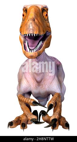 Rendu 3D d'un dinosaure Deinonychus Antirrrhopus isolé sur blanc arrière-plan Banque D'Images