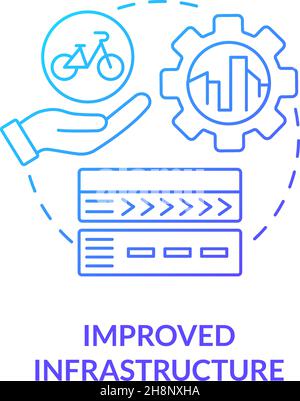 Icône de concept de gradient bleu d'infrastructure améliorée Illustration de Vecteur