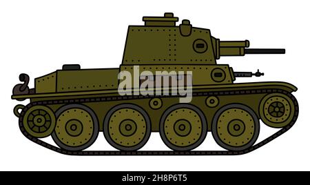 Dessin à la main d'un véhicule blindé vintage Banque D'Images