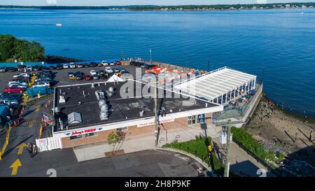 Johnny's Reef Seafood Restaurant, City Island, Bronx, New York City, NY,ÉTATS-UNIS Banque D'Images