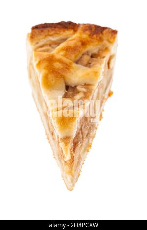 un morceau de tarte aux pommes sur fond blanc, pomme, tarte aux pommes, morceau, gâteau,un, coupe, isolé, blanc, arrière-plan Banque D'Images
