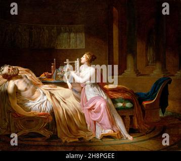 Calliope Mourning Homer de Jacques-Louis David (1748-1825), huile sur toile, 1812 Banque D'Images