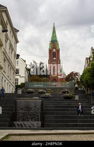 Bergen, Norvège - Circa septembre 2021 : Eglise Saint-Jean, Johanneskirken à Bergen, Norvège Banque D'Images