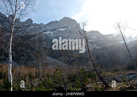 Spätherbst im Val de Nant, einem spektakulären Naturschutzgebiet von Pro Natura Banque D'Images