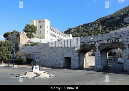 Le personnel en haillons Gates à Gibraltar Banque D'Images