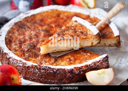Tarte aux pommes maison, en gros plan Banque D'Images