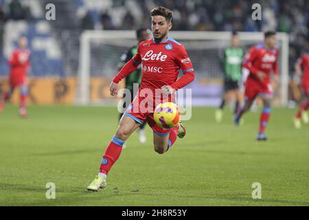 Stade MAPEI, Reggio Emilia, Italie, 01 décembre 2021,Dries Mertens (Napoli) en action pendant les États-Unis Sassuolo vs SSC Napoli - italien football série A match Banque D'Images