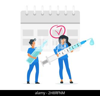 Vecteur médical concept du calendrier de vaccination Illustration de Vecteur