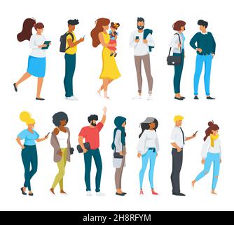 Ensemble de personnes debout Vector de style plat Illustration de Vecteur