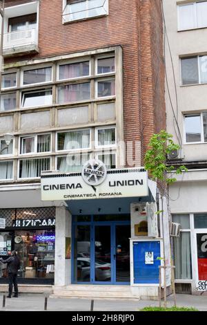 BUCAREST.ROUMANIE - 24 AVRIL 2021 : Uniob Cimema. L'un des derniers cinémas art-hise im la capitale roumaine sur strada Ion Campineanu et partie o Banque D'Images